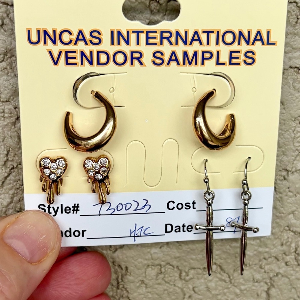 Trio Gold and Silver Earring Set